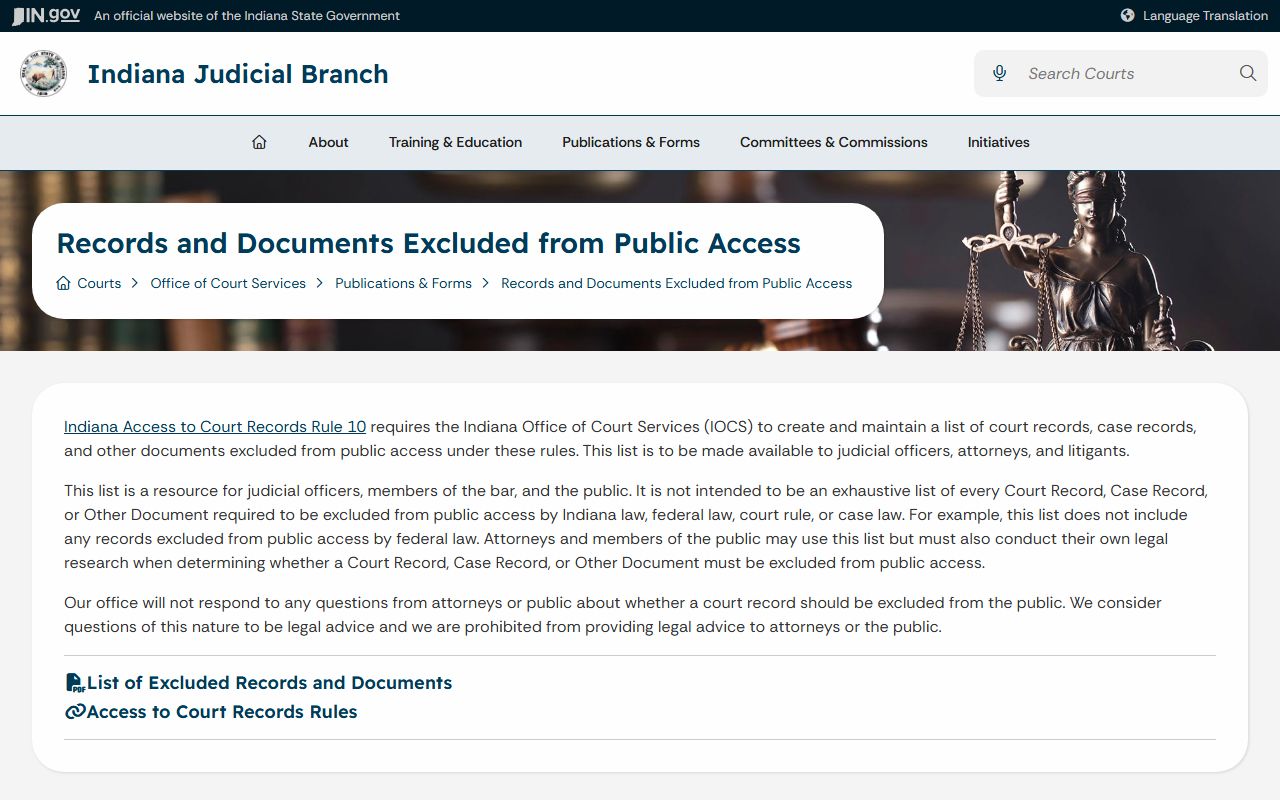 Hancock County court records excluded court records list
