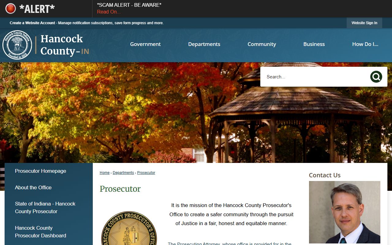 Hancock County criminal court records prosecutor page