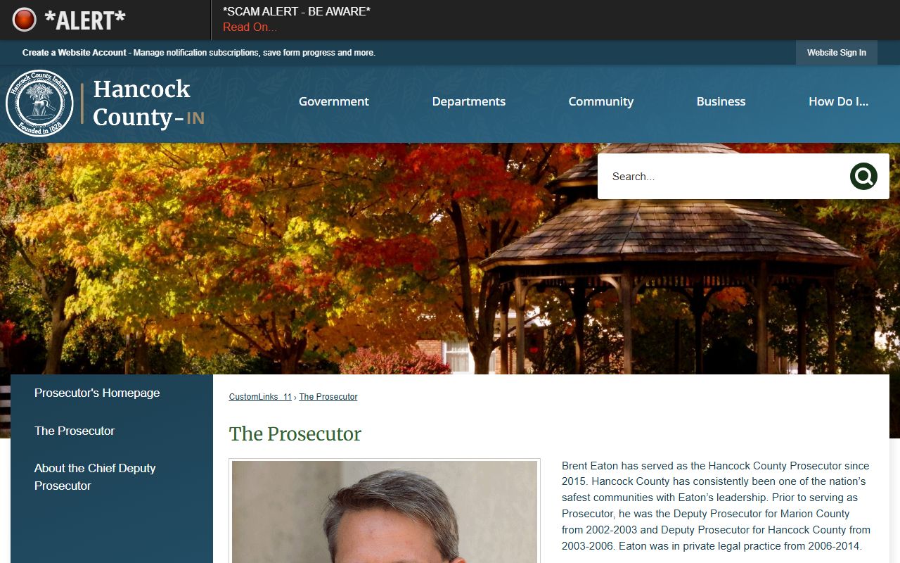 Hancock County criminal court records prosecutor biography