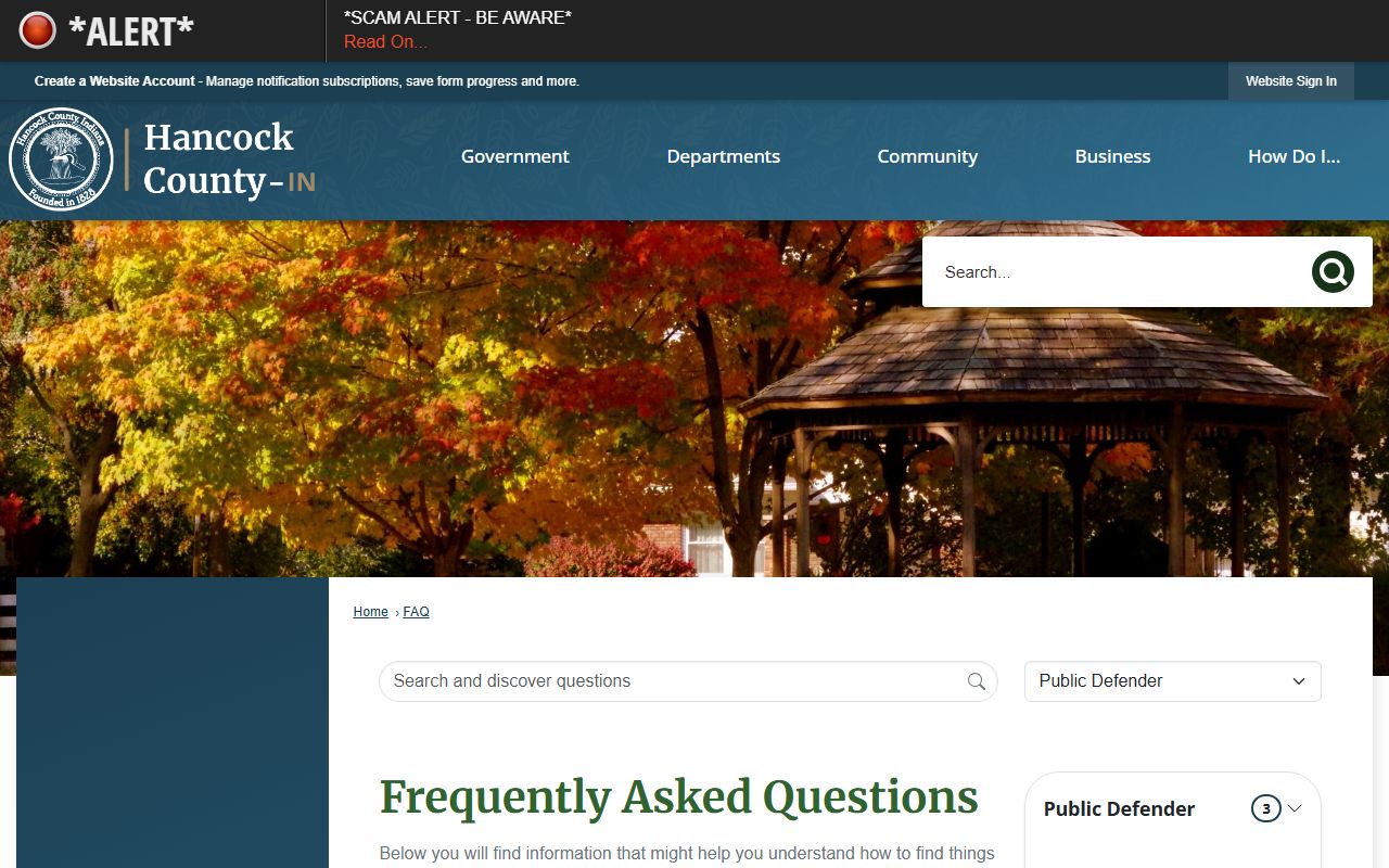 Hancock County criminal court records public defender FAQ