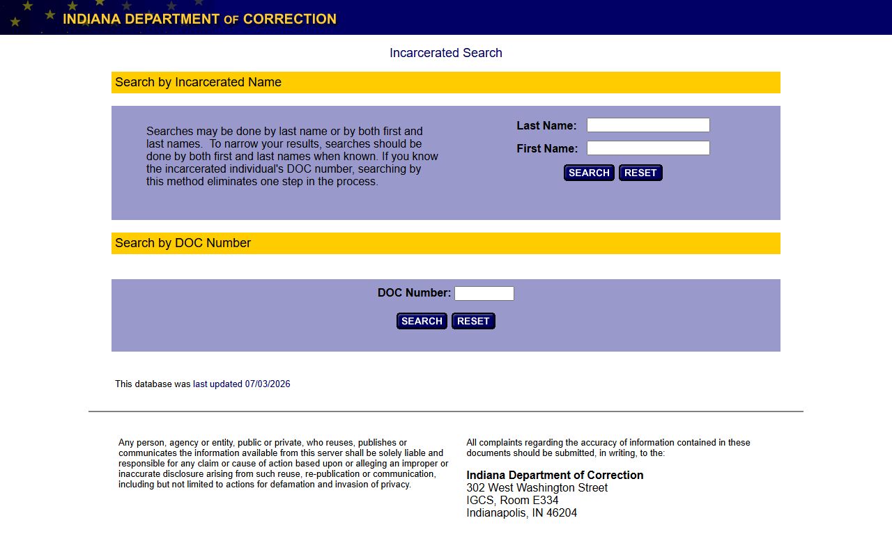 Hancock County inmate records IDOC offender locator