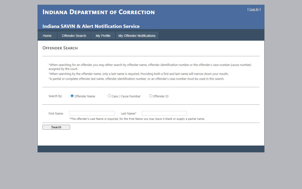Hancock County inmate records Indiana SAVIN offender search